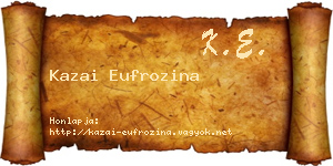 Kazai Eufrozina névjegykártya